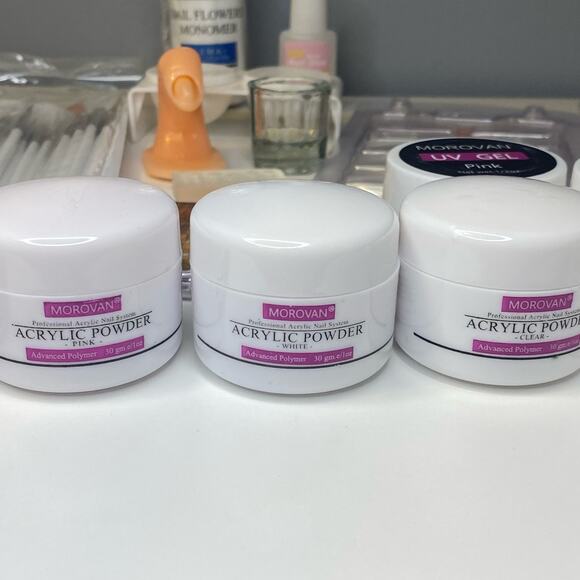 Morovan Professional Acrylic Nail Kit - Glitter Acrylic Powder 21 Piece Lot - Picture 9 of 10